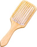 natural wood paddle hair brush