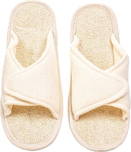 Loofah Bath & Spa Slippers - Velcro adjustable